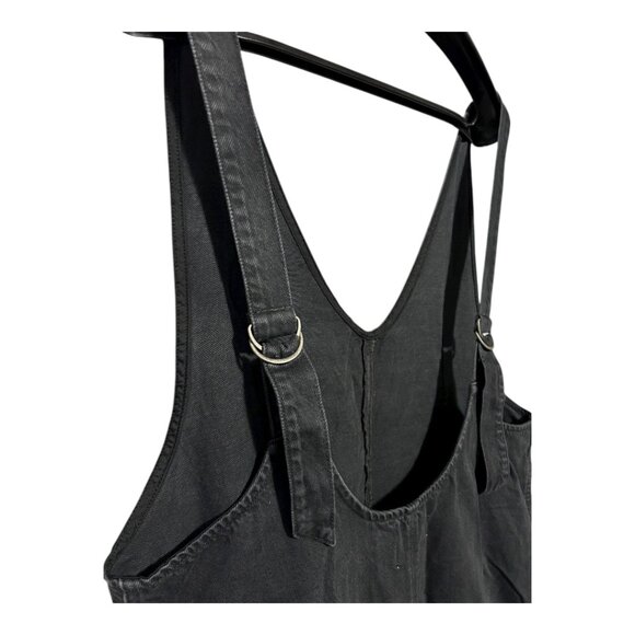 We the Free Black Denim Overall Shorts – Pull-On Style, Cuffed Hem - Picture 7 of 7